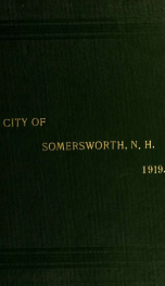 Receipts and expenditures of the Town of Somersworth for the year ending . 1920_cover