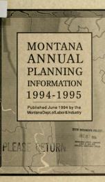Montana annual planning information 1994-95_cover