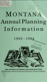 Montana annual planning information 1993-94_cover