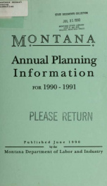 Montana annual planning information 1990-91_cover