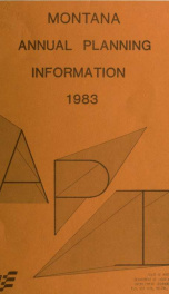 Annual planning information fiscal year ... for Montana, Billings SMSA, Great Falls SMSA 1983_cover