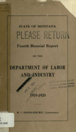 Biennial report of the Department of labor and industry 1919-20_cover