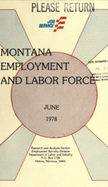Montana employment and labor force JUN 1978_cover
