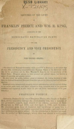 Sketches of the lives of Franklin Pierce and Wm. R. King_cover