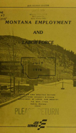 Montana employment and labor force JUL 1978_cover