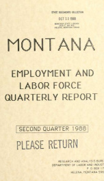 Montana employment and labor force 1988 2ND QTR_cover