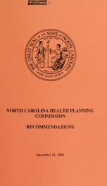 North Carolina Health Planning Commission : recommendations_cover