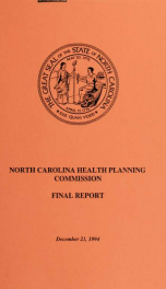 North Carolina Health Planning Commission : final report_cover