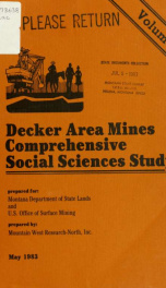 Decker area mines comprehensive social sciences study 1983 V.1_cover