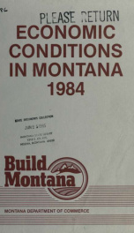 Economic conditions in Montana : report of the Governor 1984_cover