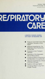 Respiratory care : the official journal of the American Association for Respiratory Therapy vol. 35 no. 10_cover