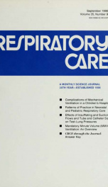 Respiratory care : the official journal of the American Association for Respiratory Therapy vol. 35 no. 9_cover