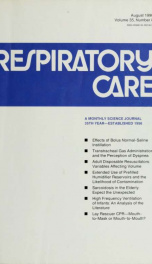 Respiratory care : the official journal of the American Association for Respiratory Therapy vol. 35 no. 8_cover