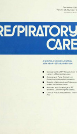 Respiratory care : the official journal of the American Association for Respiratory Therapy vol. 36 no. 12_cover