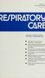 Respiratory care : the official journal of the American Association for Respiratory Therapy vol. 36 no. 8_cover