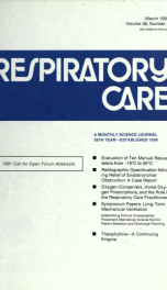 Respiratory care : the official journal of the American Association for Respiratory Therapy vol. 36 no. 3_cover