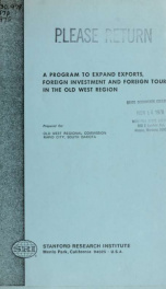 A program to expand exports, foreign investment and foreign tourism in the Old West region 1976_cover
