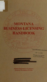 Montana business licensing handbook 1995_cover