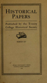 Historical papers of the Trinity College Historical Society [serial] 1925_cover