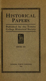 Historical papers of the Trinity College Historical Society [serial] 1916_cover