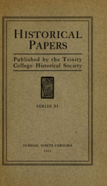 Historical papers of the Trinity College Historical Society [serial] 1915_cover