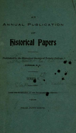 Historical papers of the Trinity College Historical Society [serial] 1905_cover