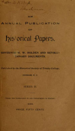 Historical papers of the Trinity College Historical Society [serial] 1899_cover