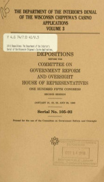 The Department of the Interior's denial of the Wisconsin Chippewa's casino applications : hearings before the Committee on Government Reform and Oversight, House of Representatives, One Hundred Fifth Congress, second session, January 21, 22, 28, and 29, 1_cover