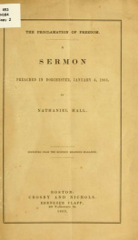 The proclamation of freedom. A sermon preached in Dorchester, January 4, 1863 2_cover