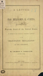 A letter to the Hon. Benjamin R. Curtis, late judge of the Supreme court of the United States_cover