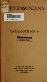 Robert Louis Stevenson; catalogue of a remarkable collection of first edtions_cover