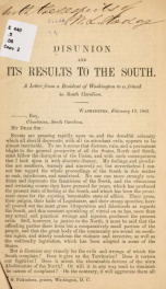 Disunion and its results to the South_cover