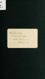 The state of the Union. Speech of Hon. James Humphrey, of New York, delivered in the House of representatives, February 6, 1861 1_cover