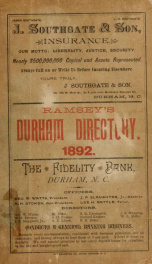 Ramsey's Durham directory, for the year 1892_cover