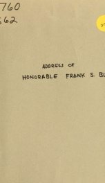 Address of the Hon. Frank S. Black at Carnegie hall, New York, October 30, 1908_cover