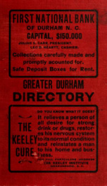 Directory of greater Durham, North Carolina [serial] 5, 1902_cover