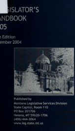 A legislator's handbook 2005_cover