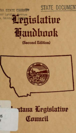 A legislator's handbook 1966_cover