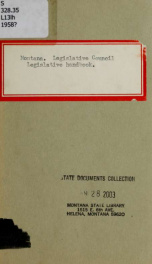 Legislative handbook 1958?_cover