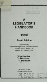 A legislator's handbook 1999_cover