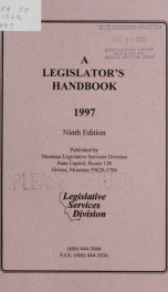 A legislator's handbook 1997_cover