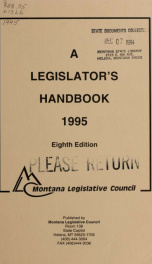 A legislator's handbook 1995_cover