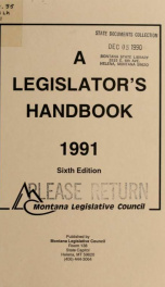A legislator's handbook 1991_cover
