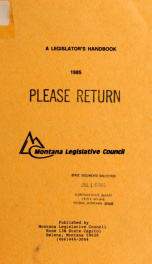 A legislator's handbook_cover