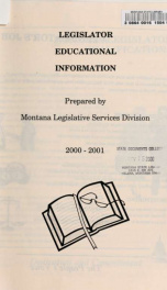 Legislator educational information 2000_cover
