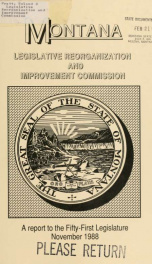 Legislative Reorganization and Improvement Commission : a report to the Fifty-first Legislature 1988_cover