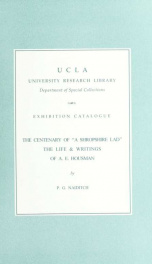 The centenary of "A Shropshire lad" : the life & writings of A.E. Houseman_cover