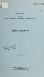 Workmen's compensation : interim study 1974_cover