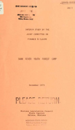 Swan River Youth Forest Camp : interim study 1973_cover