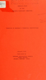 Taxation of Montana's financial institutions : a report to the Forty-sixth Legislature 1979_cover